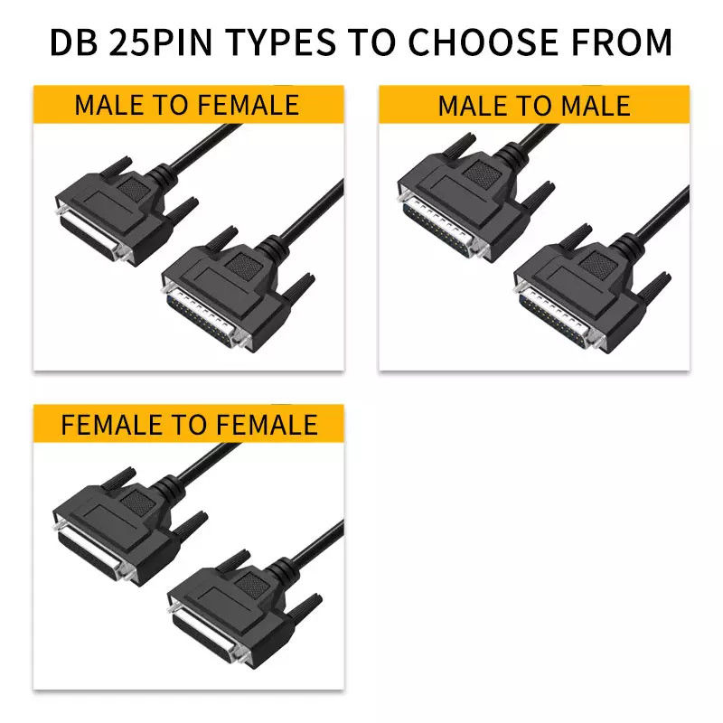 Db25 여성에게 병렬 통신 케이블 남성에 Db25 25 핀 커넥터 Db25