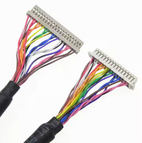 DF13-30DS-1.25C에서 DF14-20S-1.25C LCD 패널 20pin 30pin 40pin 50pin 60pin에 맞춤형 Lvds 케이블 조립