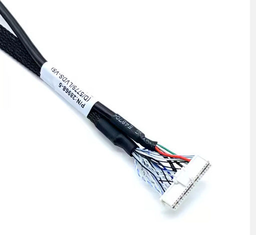 전자 애플리케이션 블랙 커스텀 LVDs 와이어 하번 LCD 케이블 조립 화면 패널