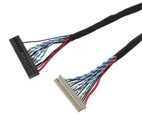 100% 테스트 1.25mm 2.0mm 피치 20 30 40 핀 커넥터 LVDS 보호 와이어 LCD 디스플레이 케이블 집합