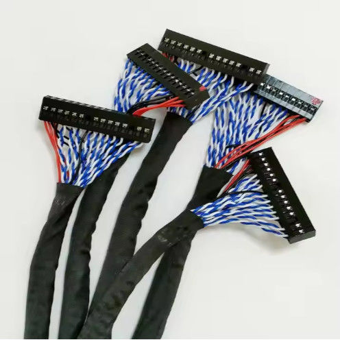 100% 테스트 1.25mm 2.0mm 피치 20 30 40 핀 커넥터 LVDS 보호 와이어 LCD 디스플레이 케이블 집합