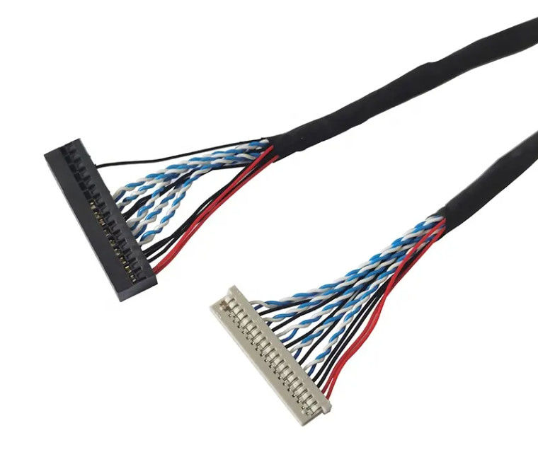 1.25mm 2.0mm 피치 20 30 40 핀 커넥터 LVDS 보호 와이어 LCD 디스플레이 케이블 집합