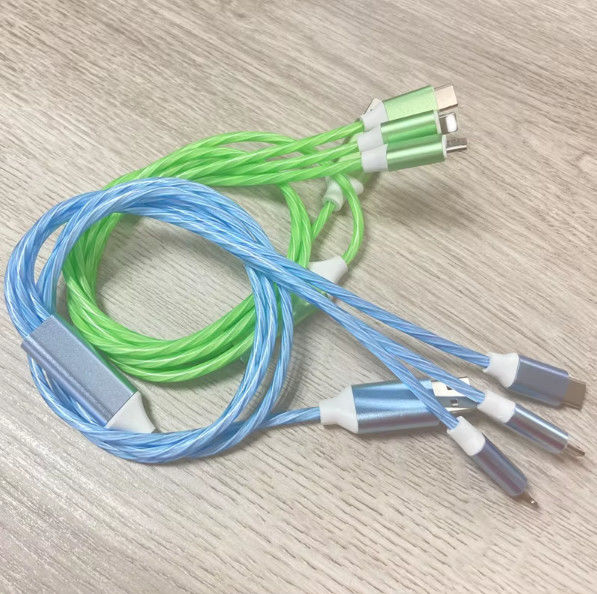 뜨거운 판매 공장 가격 3 in 1 USB 케이블 밤 빛과 날짜 전송 빛 케이블