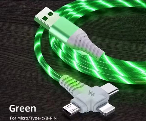 뜨거운 판매 공장 가격 3 in 1 USB 케이블 밤 빛과 날짜 전송 빛 케이블